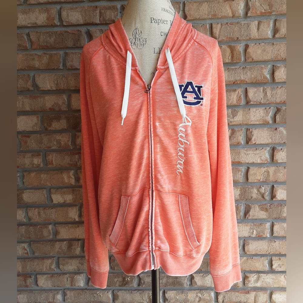 Auburn University War Eagle Collegiste Gameday Orange Full Zip Hoodie Size XXL.